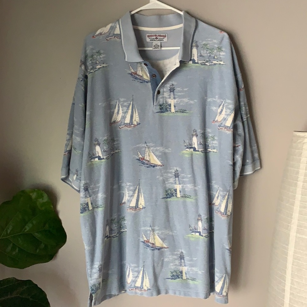 Vintage Boca Classics Men’s Printed Polo - Picture 1 of 5
